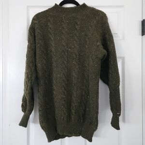 United Colors of Benetton Vintage Green Fisherman Sweater